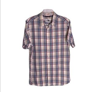 The North Face Mens Short Sleeve Button Down Plaid Shirt Size L
